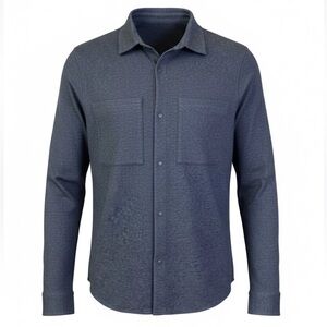 Lululemon Men's Soft Knit Overshirt Medium M Navy Blue Long Sleeve Shirt Top